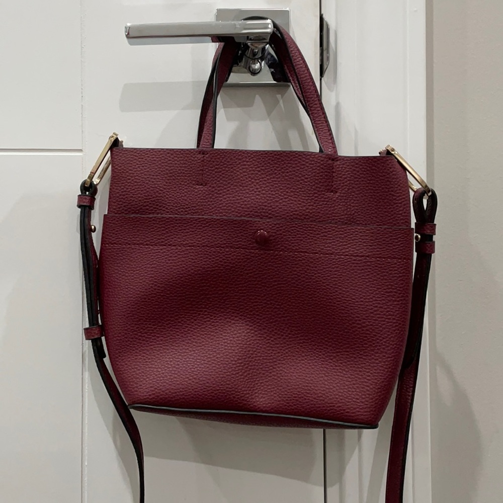 ASOS maroon purse with optional shoulder strap